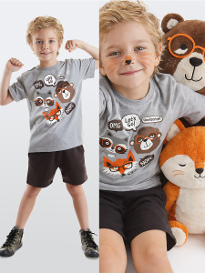 Arkadaşlar Erkek Çocuk Yazlık T-shirt Şort Takım - Denokids