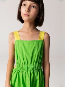 Askılı Beli Açık Pamuklu Kız Çocuk Elbise - 3