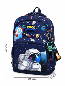 Astronot Erkek Çocuk İlkokul 4'lü Çanta Seti - Sırt Çantası Beslenme Çantası Kalem Kutusu Anahtarlık - 2