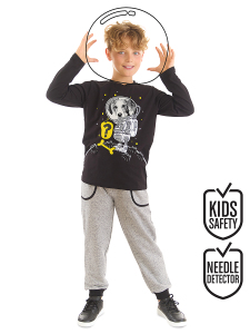 Astronot Köpek Erkek Çocuk T-shirt Pantolon Takım - Denokids