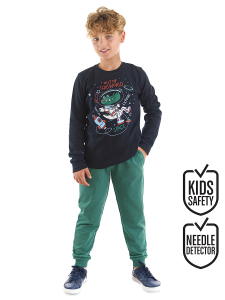 Astronot Timsah Erkek Çocuk T-shirt Pantolon Takım - Denokids