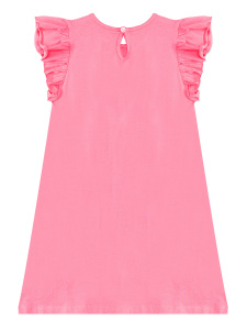Ayıcıklar Kız Çocuk Pembe Kolsuz Yazlık Elbise - 4