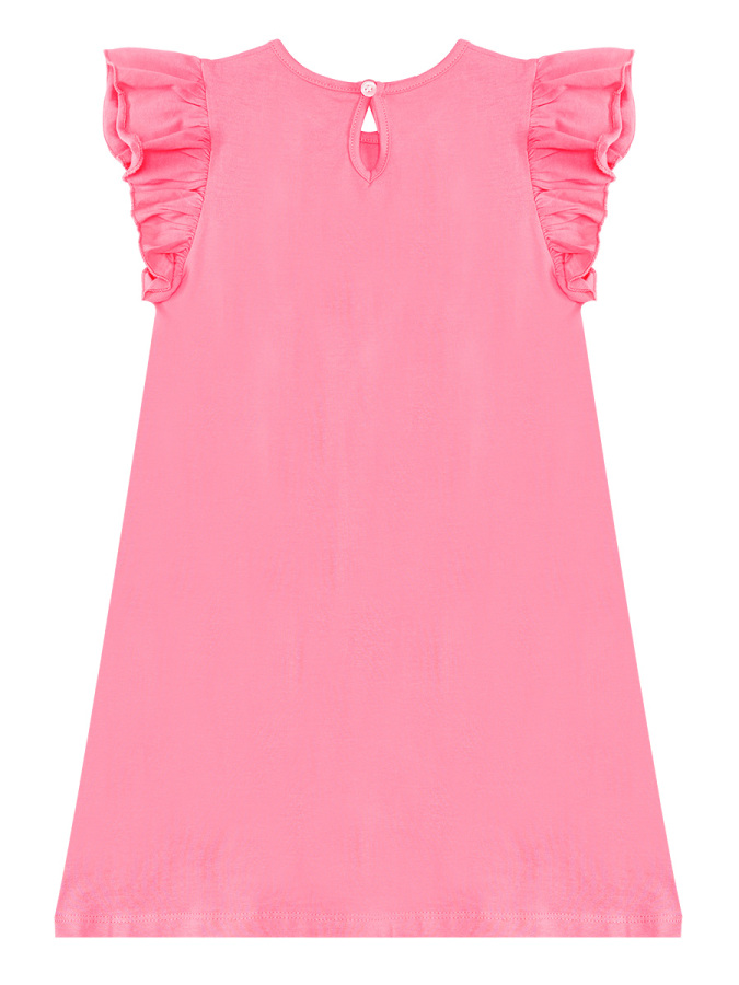 Ayıcıklar Kız Çocuk Pembe Kolsuz Yazlık Elbise - 4