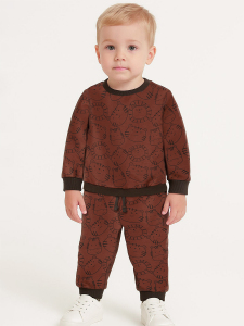 Baby Animals Baby Boy Brown Tracksuit - 1