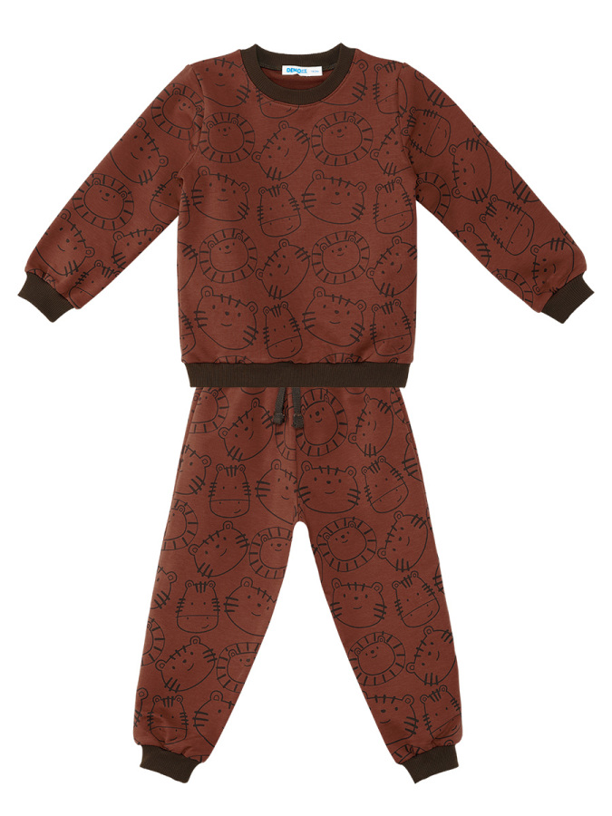 Baby Animals Baby Boy Brown Tracksuit - 2