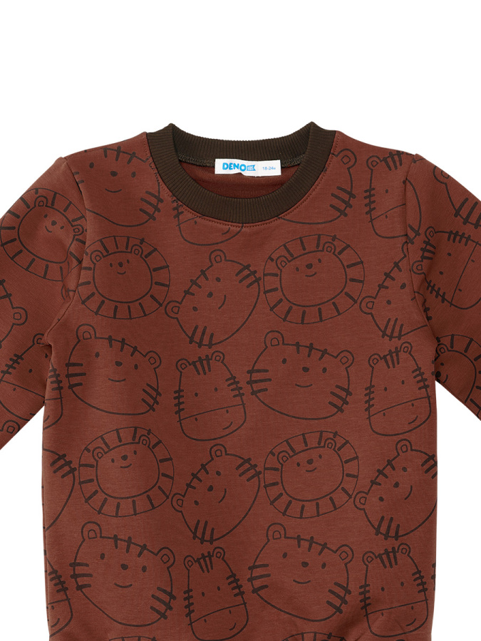 Baby Animals Baby Boy Brown Tracksuit - 9