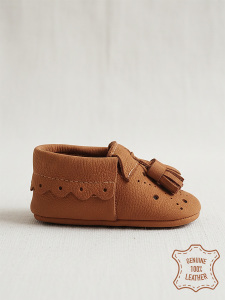 Baby Boy Nubuck Genuine Leather Tan Booties - 2