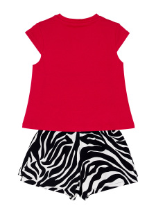 Balerin Zebra Kız Çocuk T-Shirt Şort Takım - 3