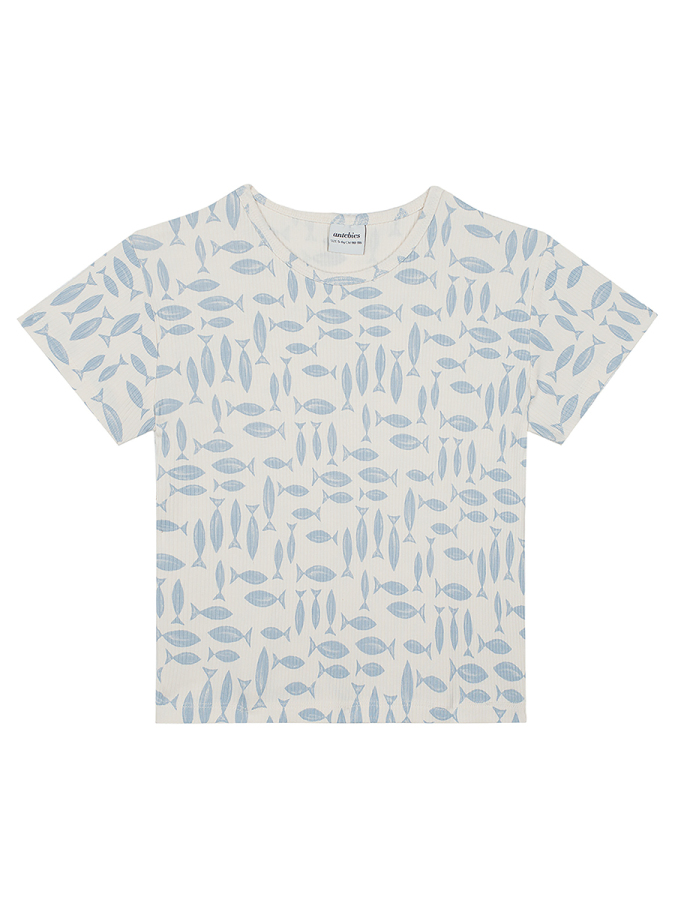 Balık Kısa Kollu Tshirt Şort Pijama Takımı - 5