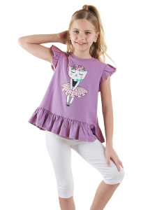 Ballerina Cat Girl T-shirt Leggings Set - Denokids