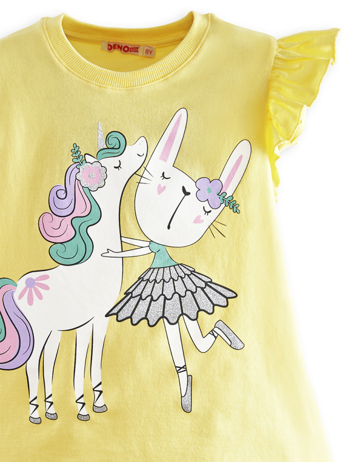 Ballerina Unicorn T-shirt&Metallic Leggings Set - 6