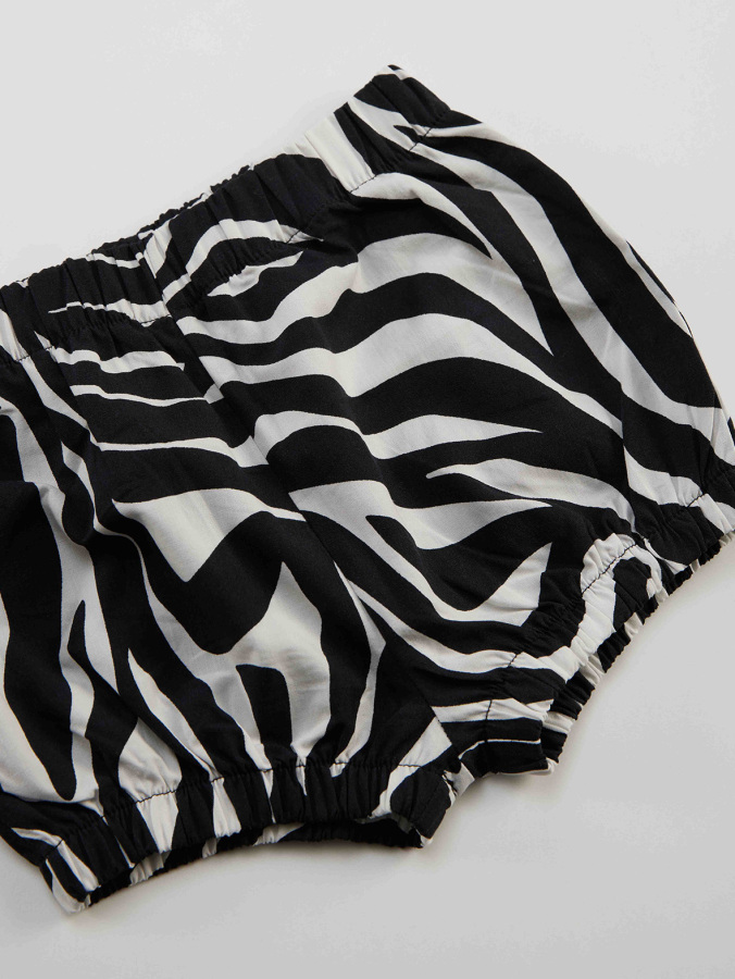 Ballerina Zebra Baby Girl T-shirt&Poplin Shorts Set - 6