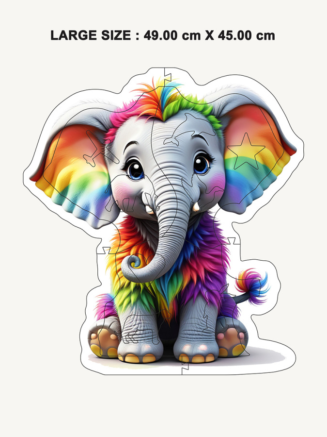 Bambuu (Fıl), 15 Parça Ahşap Puzzle, Bul Tak - 3