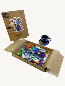 Bambuu (Fıl), 15 Parça Ahşap Puzzle, Bul Tak - 4