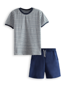 Basic Boy Striped T-shirt&Shorts Set - 3
