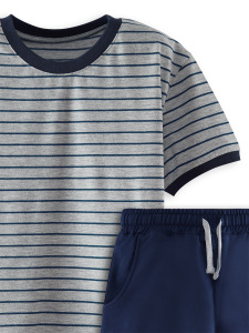 Basic Boy Striped T-shirt&Shorts Set - 6