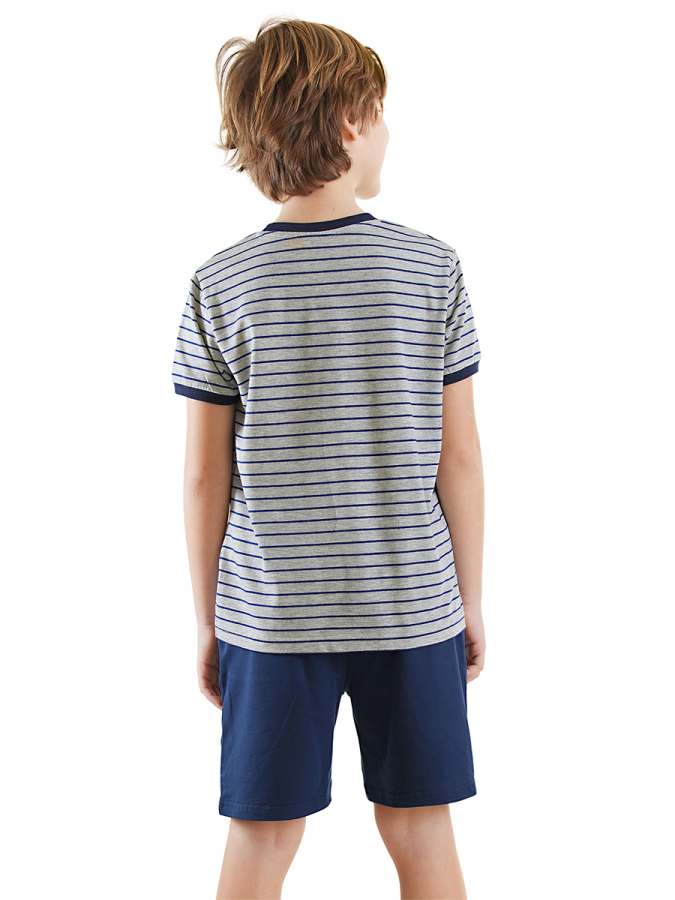 Basic Boy Striped T-shirt&Shorts Set - 2