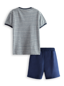Basic Boy Striped T-shirt&Shorts Set - 4