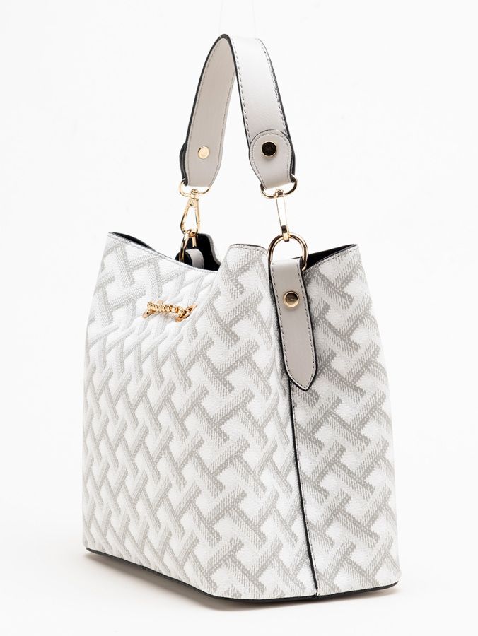 Baskılı Deri El Çantası - 1