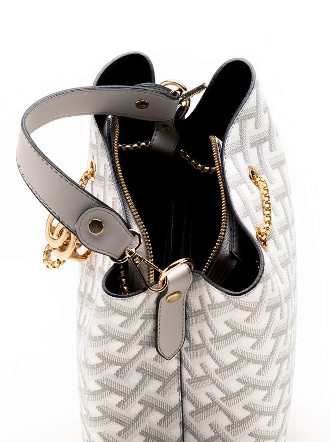 Baskılı Deri El Çantası - 5