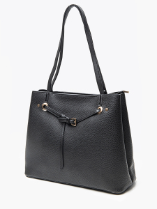 Baskılı Vegan Deri Büyük Omuz Çantası - 6