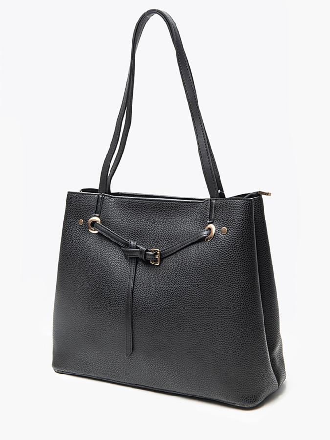 Baskılı Vegan Deri Büyük Omuz Çantası - 6