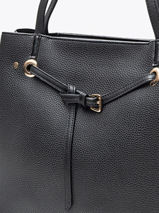 Baskılı Vegan Deri Büyük Omuz Çantası - 8