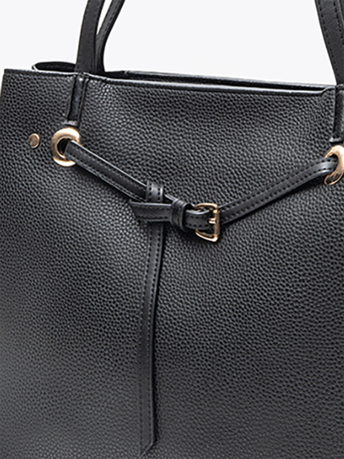 Baskılı Vegan Deri Büyük Omuz Çantası - 8