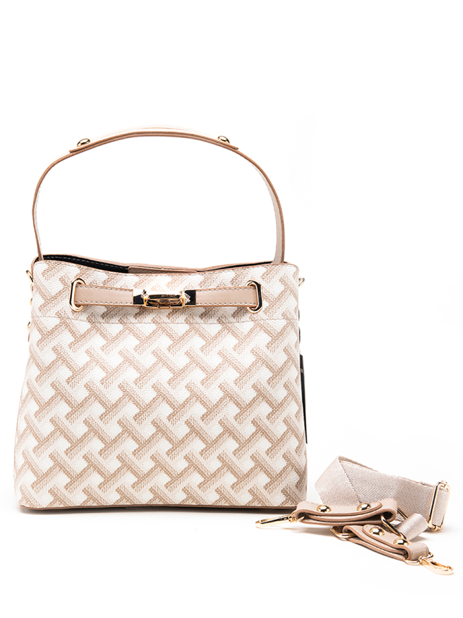 Basklılı Klasik Omuz Çantası - 3