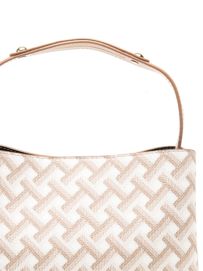 Basklılı Klasik Omuz Çantası - 4