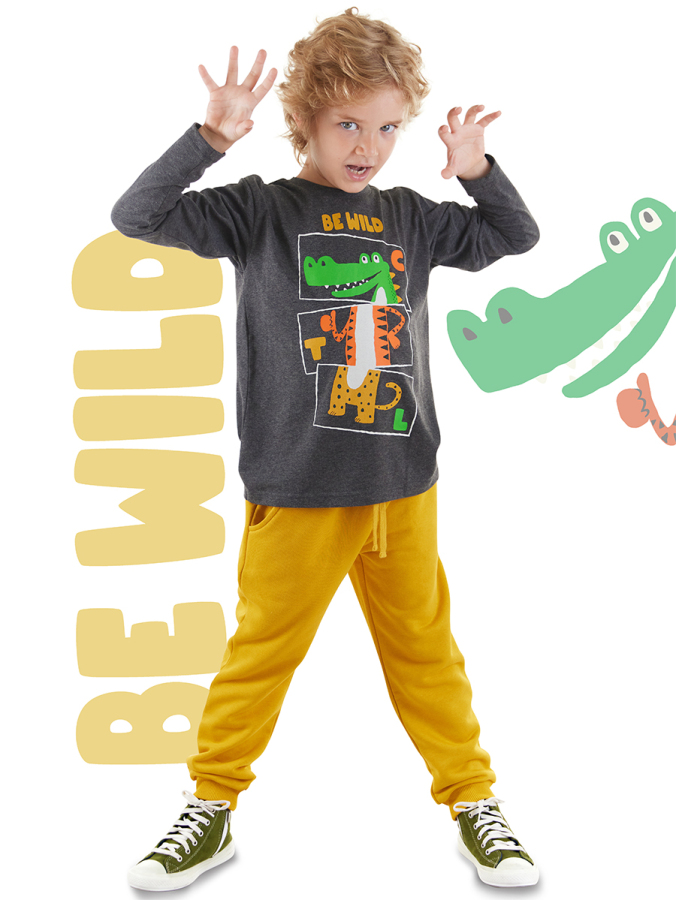 Be Wild Erkek Çocuk T-shirt Eşofman Altı Takım - 1