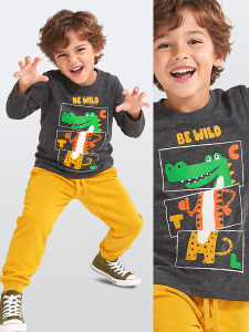 Be Wild Erkek Çocuk T-shirt Eşofman Altı Takım - Denokids