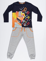 Bear Boy T-shirt&Pants Set - Thumbnail