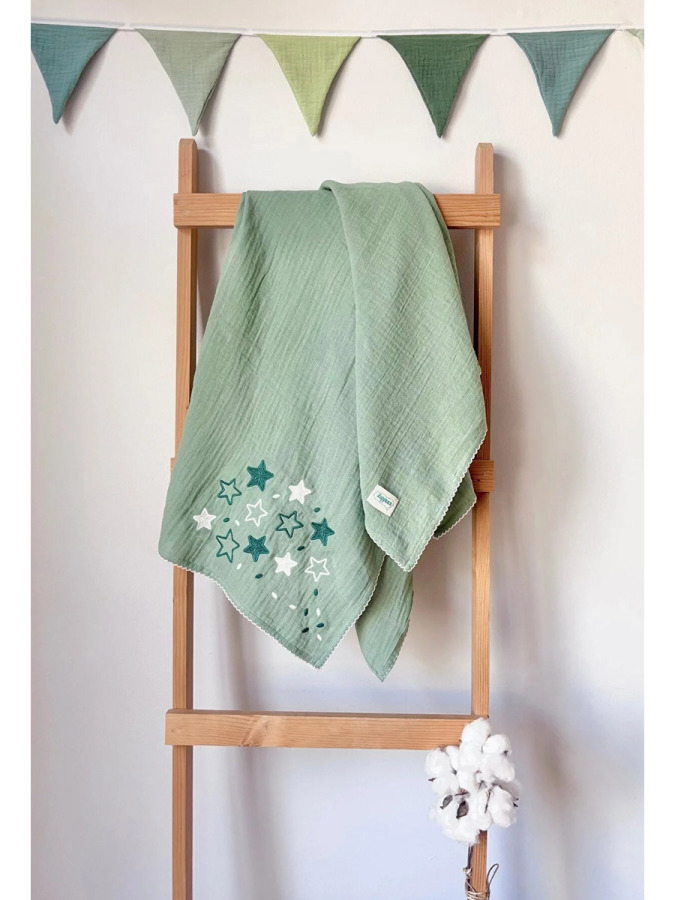 Bebek Müslin Örtü & Battaniye - Mint - 1
