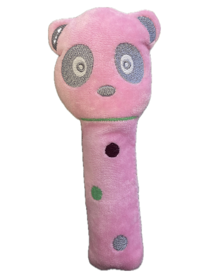 Bebekler İçin Pembe Peluş Panda Vikvik Oyuncak - 1