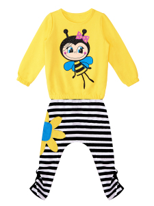 Bee Happy Girl Velvet Tracksuit - 3