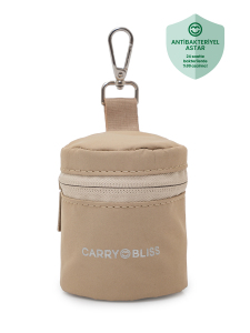 Bej PaciPal Astarlı Emzik Saklama Çantası - Carry Bliss