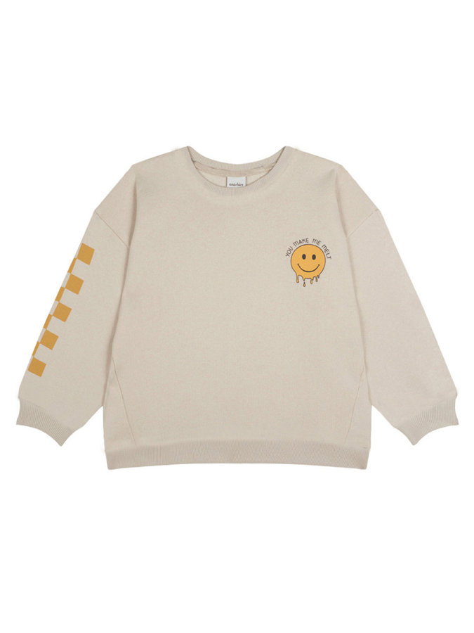 Bej Sarı Uzun Kollu Erkek Çocuk Sweatshirt - 2