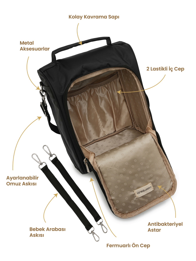Bej SnapPack Çok Fonksiyonlu Çapraz Anne Çantası - 3