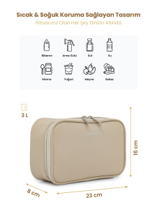 Bej ThermaPouch Organizer Mama-Atıştırma Çantası - 2
