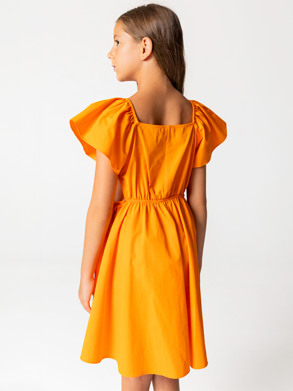 Beli Açık Yarım Kollu Pamuklu Kız Çocuk Elbise - 2