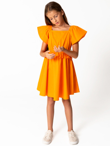 Beli Açık Yarım Kollu Pamuklu Kız Çocuk Elbise - 3