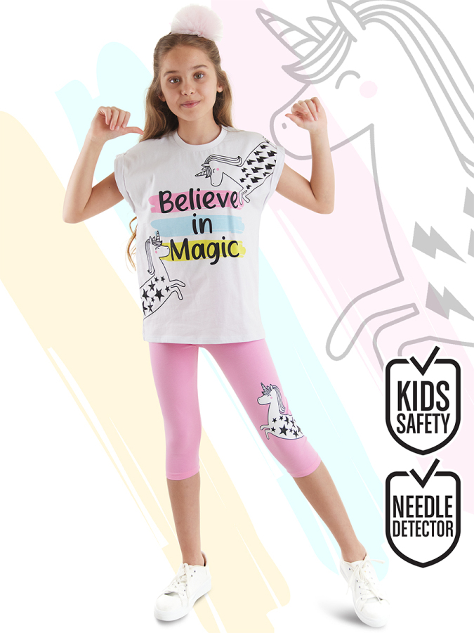 Believe in Magic Kız Çocuk Yazlık T-Shirt Tayt Takım - 1