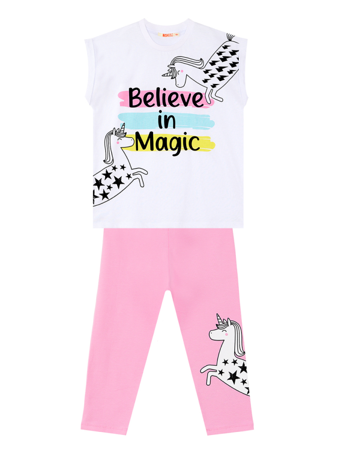 Believe in Magic Kız Çocuk Yazlık T-Shirt Tayt Takım - 3