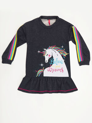 Believe Unicorn Navy Blue Dress - 3