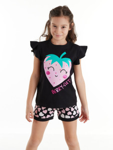 Berry Cute Kız Çocuk T-shirt Şort Takım - Denokids