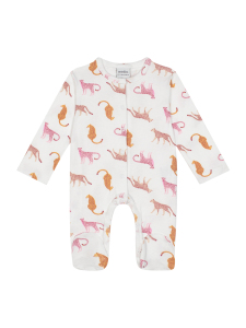 Beyaz Pembe Uzun Kollu Kız Bebek Patikli Tulum - Antebies