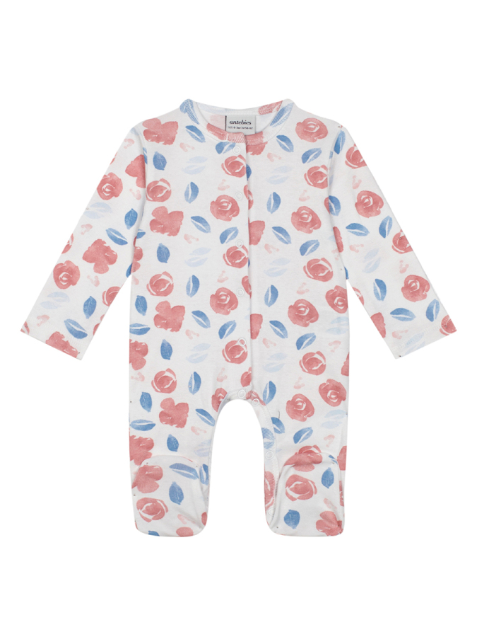 Beyaz Uzun Kollu Kız Bebek Patikli Tulum - 1