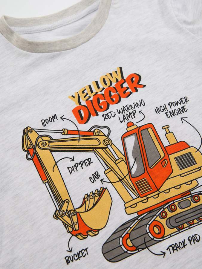 Big Digger Boy Grey T-shirt&Pants Set - 5