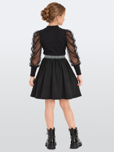 Black Tulle Girl Blouse&Skirt Set - 2